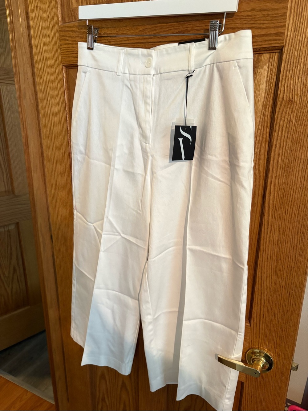 Simply Vera Vera Wang White Wide-Leg Cropped Pants